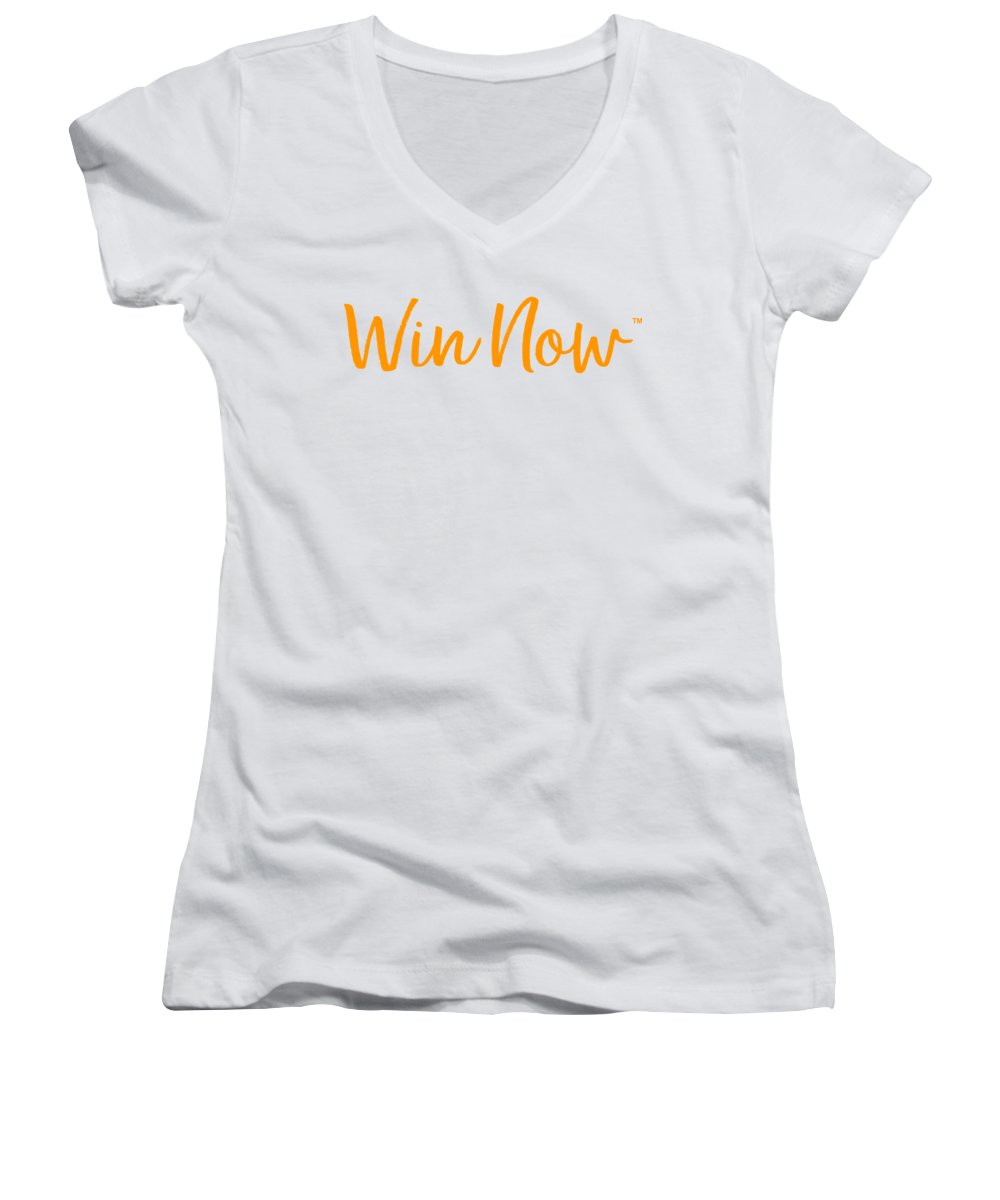 Orange Win Now - Women's V-Neck